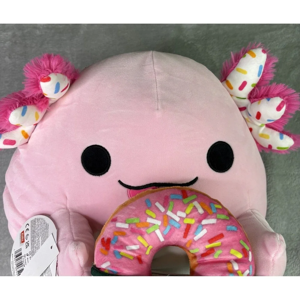 ZURU Snackles 12in Axolotl Plush Krispy Kreme Donut Stuffed Animal New w/ Tag